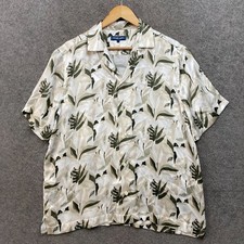 Camisa masculina de seda Frescobol carioca cetim grande retrô botão de festa manga curta comprar usado  Enviando para Brazil