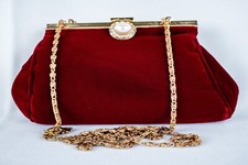 Usado, Usado por Rue Mcclanahan Bolsa Clutch Vintage Veludo Vermelho Pérola comprar usado  Enviando para Brazil