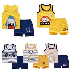 Roupas Bebê Menino Menina sem mangas colete Cartoon Shorts Casual Bebê Crianças comprar usado  Enviando para Brazil