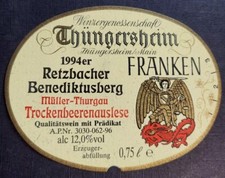Weinetikett retzbacher benedik gebraucht kaufen  Eckelsheim, Gau-Bickelheim, Wonsheim