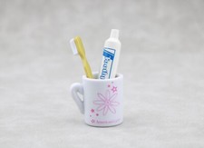 Usado, Conjunto de 3 escova de dentes e copo American Girl creme dental para banheiro de lavagem de bonecas de 18 pol. comprar usado  Enviando para Brazil