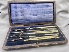 Juego completo de instrumentos de dibujo vintage en caja segunda mano  Embacar hacia Mexico