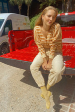 Blusa Urban Outfitters UO Cerys emendada cropped térmica top waffle P NOVA 215832, usado comprar usado  Enviando para Brazil