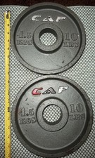 Placas olímpicas vintage CAP Barbell 2” pesos de aço 10 libras 4,5 kg ferro raro comprar usado  Enviando para Brazil