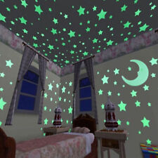 100 pegatinas de pared de luna estrellas decoración del hogar brillan en la oscuridad para niños dormitorio segunda mano  Embacar hacia Mexico