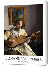 Obraz 70x100cm Design Guitar Player, Vermeer Vintage do Salonu na sprzedaż  PL