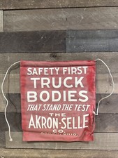 Banner publicitário vintage segurança primeira carroceria de caminhão Akron-Selle dupla face 4 comprar usado  Enviando para Brazil