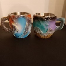 Canecas de café de resina cristal mineral multicoloridas mineral conjunto com 2 peças comprar usado  Enviando para Brazil