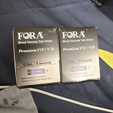 Tiras de teste de glicose no sangue FORA Premium V10/V30 pacote com 2, validade 7/25 lacrado comprar usado  Enviando para Brazil