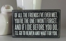 Placa de caixa de madeira BEST FRIEND*Preto e branco*Presente sentimental*Nova! comprar usado  Enviando para Brazil