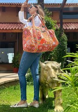 Bolsa tote de ombro acolchoada laranja algodão supermercado sacola de compras comprar usado Bolsa tote de ombro acolchoada laranja algodão supermercado sacola de compras comprar usado  Enviando para Brazil