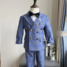 Usado, Conjunto de terno vestido de festa performance casamento infantil masculino xadrez blazer colete calças comprar usado  Enviando para Brazil