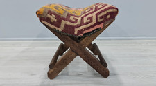 Banqueta turca, cadeira de acampamento, banquinho de madeira kilim, cadeira otomana, decorati rústico comprar usado  Enviando para Brazil