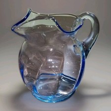 Jarro de vidro artístico azul claro pequeno vaso redemoinho óptico mesa de cozinha Ação de Graças  comprar usado  Enviando para Brazil