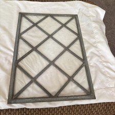Painel de janela de vidro e estrutura de aço vintage 16” X 11” padrão diamante 2,6#, usado comprar usado  Enviando para Brazil