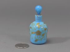Miniatura Moser Azul Opaline Perfume Frasco Tube-Lined Florals Bohemian comprar usado  Enviando para Brazil