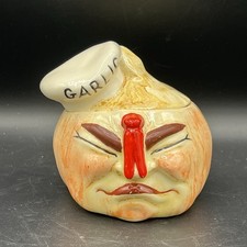 Antigo Conjunto de Jarro de Alho Antropomórfico Cerâmica Tampa Anos 1950 MCM Roupas Pin Nariz comprar usado  Enviando para Brazil