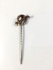 Antiguo pasador de corbata de herradura y cultivo ecuestre dorado segunda mano  Embacar hacia Mexico