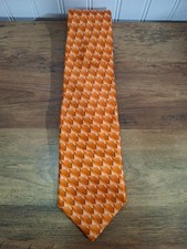 Usado, Gravata masculina abstrata quadrada laranja flecha 100% importada de seda comprar usado  Enviando para Brazil
