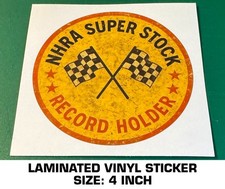 NHRA SUPER PORTA-DISCOS DE ESTOQUE - ADESIVO DECALQUE VINIL APARÊNCIA VINTAGE - DRAG RACING comprar usado  Enviando para Brazil