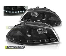 Usado, Faróis pretos para SEAT IBIZA 6L 2002 2003 2004 2005 2006-2008 luz do dia LHD comprar usado  Enviando para Brazil