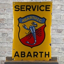 Placa de esmalte ABARTH 23,6x15,7" (60x40cm) retrô antiga decoração de serviço grande comprar usado  Enviando para Brazil