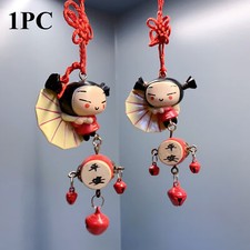 Boneca de porcelana PUCCA dobrável ventilador chaveiro pingente brinquedo modelo colecionador comprar usado  Enviando para Brazil