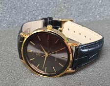 QQ relógio masculino quartzo pulseira de couro preto nova bateria comprar usado  Enviando para Brazil