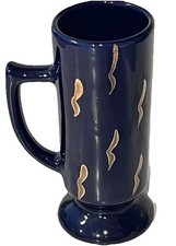 Xícaras de café espresso vintage azul cobalto detalhes dourados 5"" Caffe D’oro comprar usado  Enviando para Brazil