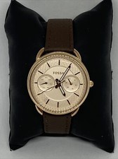 Relógio de quartzo feminino Fossil Tailor ES3713 couro marrom analógico mostrador rosa WO83 comprar usado  Enviando para Brazil