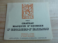 Etiquette chateau macquin d'occasion Etiquette chateau macquin d'occasion  Quimperlé
