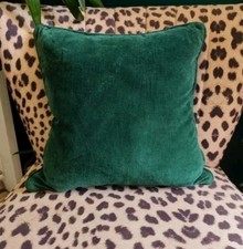 Green velvet cushion for sale  WORTHING