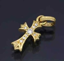 Pingente folheado a ouro amarelo 14K Hearts Chrome Baby Fat diamante criado em laboratório 0,4 ct comprar usado  Enviando para Brazil