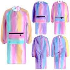 Avental feminino com zíper aventais amarrar para trás jaqueta pintura blusa casaco solto comprar usado  Enviando para Brazil