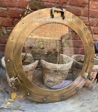 Antiguo acabado de latón agujero de puerto 17" barco marítimo náutico barco... comprar usado  Enviando para Brazil