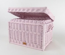 Wiklinowa skrzynia różowa Kosz na pranie Kufer na pościel zabawki 60x38x37 cm na sprzedaż  PL
