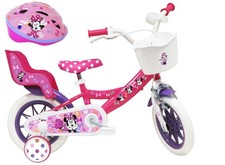 Używany, Minnie Mouse rower dziecięcy 12" z fotelikiem dla lalek na sprzedaż  PL
