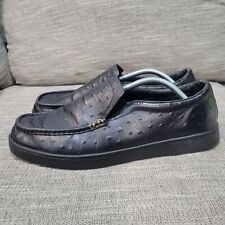 Mocasines QuikSilver Thurston LE de cuero de avestruz negro para hombre talla 12 segunda mano  Embacar hacia Argentina