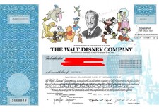 Stock certificate walt for sale  Costa Mesa