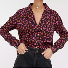 Blusa Top Cuello Floral Revere Negra Para Mujer Asos Wednesday's Niña Talla XS segunda mano  Embacar hacia Argentina