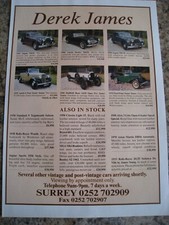 DEREK JAMES COLEÇÃO DE CARROS VINTAGE SURREY JAG AUSTIN FORD TAMANHO APROXIMADO A4 ARQUIVO V comprar usado  Enviando para Brazil