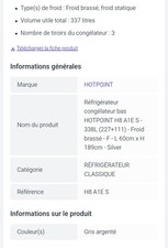 Réfrigérateur combiné hotpo d'occasion  Verdun-sur-Garonne