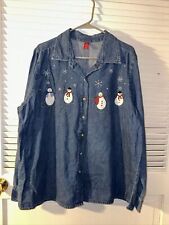 Christmas snowman denim for sale  Marietta