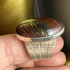 Anel de ferro vermelho fogo dourado tamanho 10 prata esterlina J King comprar usado  Enviando para Brazil