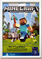 Pôster promocional Minecraft: Playstation 3 Edition RARO PS3 42cm x 59cm comprar usado  Enviando para Brazil