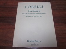 CORELLI THREE SONATEN DIETZ DEGEN GRAVADOR DE VIOLINO PIANO Partituras EDIÇÃO PETER, usado comprar usado  Enviando para Brazil