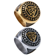 Anel masculino nórdico viking valknut runa letra círculo aço inoxidável tamanho 7-12 comprar usado  Enviando para Brazil