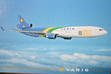 AK Airliner Postcard Flugzeug VARIG MD-11 airline issue (oversized XL), usado comprar usado  Enviando para Brazil