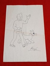 Hergé drawing paper d'occasion  Expédié en Belgium