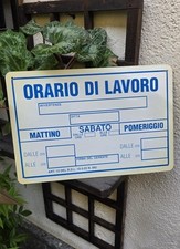 Insegna plastificata orario usato  Vigevano
